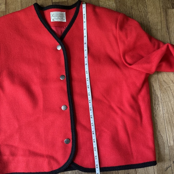 Pendleton Vintage Cherry Red Wool Blazer Womens Size 16 Grandmacore preppy - Picture 4 of 9